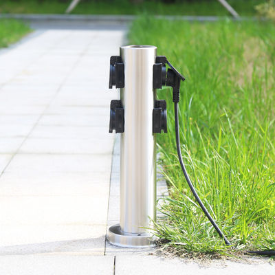 Stagli elettrici in acciaio inossidabile nero Giardino esterno presa di corrente per prato in terra