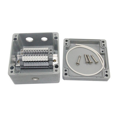 Casella di giunzione di distribuzione in alluminio impermeabile a 3 vie con PT2.5 Din Rail Terminal Blocks 120*120*82mm