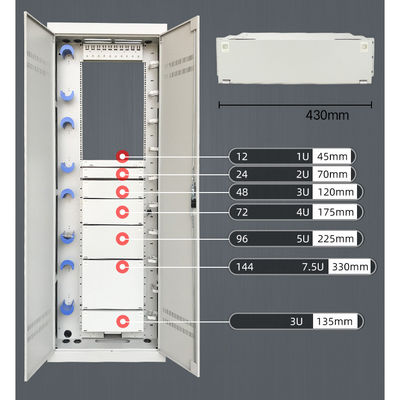 Unità a fibra ottica a 19 pollici della pagina di distribuzione del supporto di scaffale del connettore della st dello Sc LC di ODF FC che fa scorrere cassetta 1U 2U 3U
