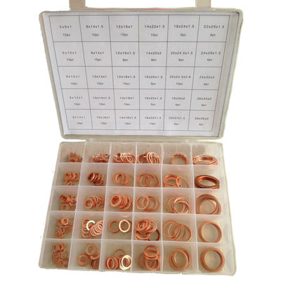 286pcs 30 gradua il corredo secondo la misura piano di rame metrico IMPA813080 di Ring Washer Gaskets Assortment Set
