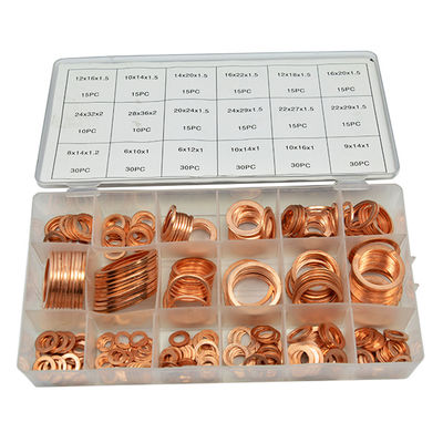 350pcs 18 gradua il corredo secondo la misura piano di rame metrico IMPA813080 di Ring Washer Gaskets Assortment Set