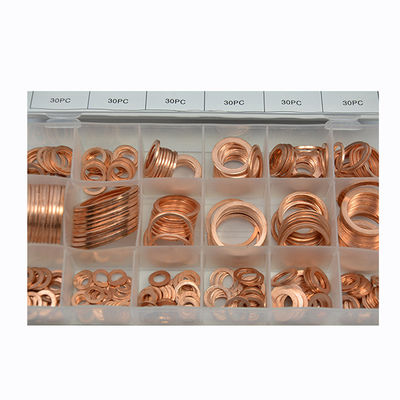 350pcs 18 gradua il corredo secondo la misura piano di rame metrico IMPA813080 di Ring Washer Gaskets Assortment Set
