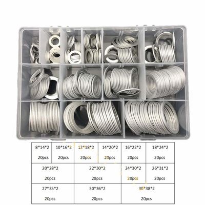 260pcs 13 gradua il corredo secondo la misura piano di alluminio metrico dell'assortimento delle guarnizioni di Ring Oil Drain Plug Washers