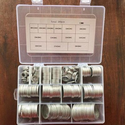 260pcs 13 gradua il corredo secondo la misura piano di alluminio metrico dell'assortimento delle guarnizioni di Ring Oil Drain Plug Washers