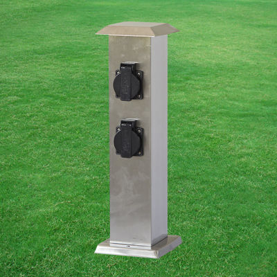 Stagli elettrici in acciaio inossidabile nero Giardino esterno presa di corrente per prato in terra