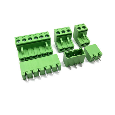 5.08mm Pitch PCB Plug-in Screw Terminal Blocks Plug + Right Angle Pin Header con servizio di marcatore stampato