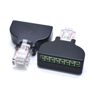 RJ45 maschio 8P8C a 8 Pin Screw Terminal Block Adapter per la video soluzione del CCTV