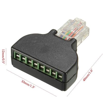 RJ45 maschio 8P8C a 8 Pin Screw Terminal Block Adapter per la video soluzione del CCTV