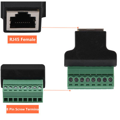 RJ45 Jack femminile 8P8C a 8 Pin Screw Terminal Block Adapter per la soluzione del CCTV Vedio