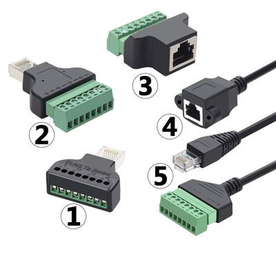 RJ45 Jack femminile 8P8C a 8 Pin Screw Terminal Block Adapter per la soluzione del CCTV Vedio