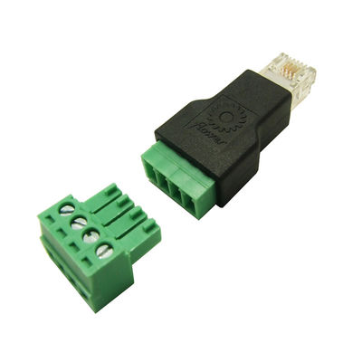 Spine modulari del connettore maschio di RJ11 6P4C a 4 Pin Screw Terminal Blocks Adapter