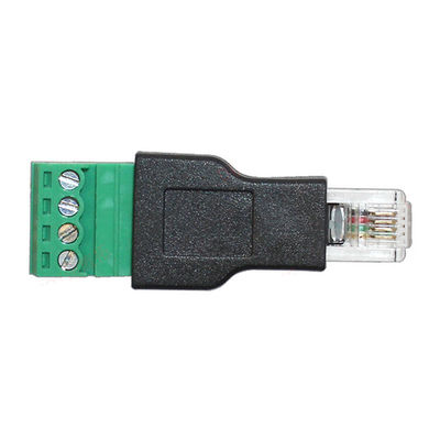 Spine modulari del connettore maschio di RJ11 6P4C a 4 Pin Screw Terminal Blocks Adapter