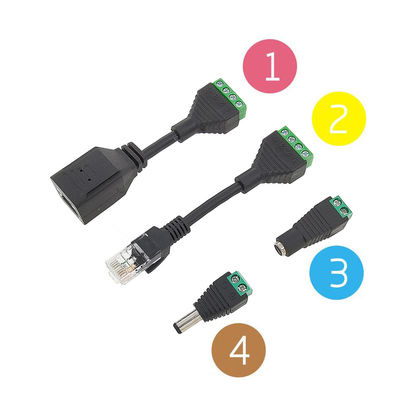 Spina di corrente femminile di CC di Jack della rete del cavo RJ45 di POE all'adattatore dei terminali di vite per la macchina fotografica del monitor