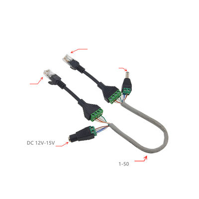 Spina di corrente femminile di CC di Jack della rete del cavo RJ45 di POE all'adattatore dei terminali di vite per la macchina fotografica del monitor