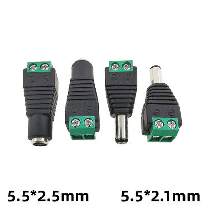 adattatore maschio di corrente continua di 2.1mm x di 5.5mm Jack per le lampade fluorescenti della macchina fotografica LED del CCTV