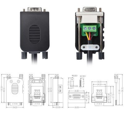 D Sub DB9 (2 3 5) RS232 Serial Port Connectors to 3-pin Terminal Blocks Adapter