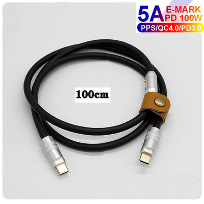 tipo palladio 100W di 6mm O.D USB 3,1 del cavo della tassa di C che addebita gli Smart Phone delle compresse dei computer portatili