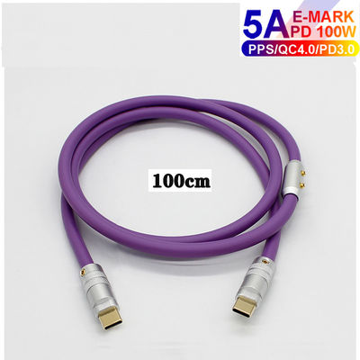 tipo palladio 100W di 6mm O.D USB 3,1 del cavo della tassa di C che addebita gli Smart Phone delle compresse dei computer portatili