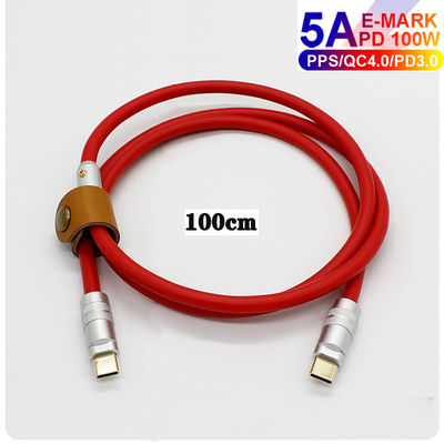tipo palladio 100W di 6mm O.D USB 3,1 del cavo della tassa di C che addebita gli Smart Phone delle compresse dei computer portatili