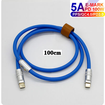 tipo palladio 100W di 6mm O.D USB 3,1 del cavo della tassa di C che addebita gli Smart Phone delle compresse dei computer portatili