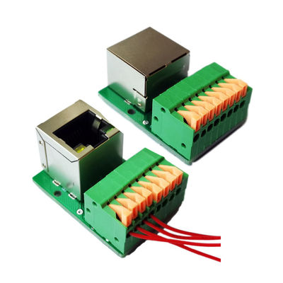 8 Pin Spring Crimping Terminal Blocks al modulo del PWB della rete RJ45 Jack Adapter