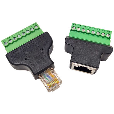 RJ45 Jack femminile 8P8C a 8 Pin Screw Terminal Block Adapter per la soluzione del CCTV Vedio
