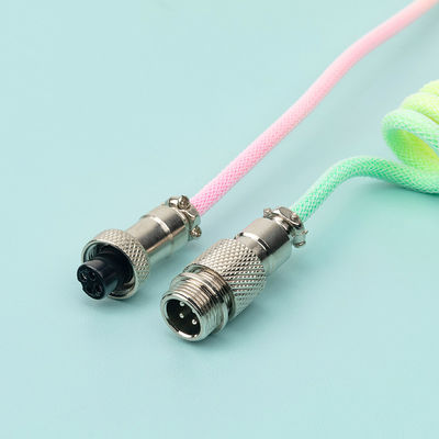 Connettore arrotolato del cavo meccanico della tastiera audio che coppia il tipo-c cavo di USB dell'arcobaleno