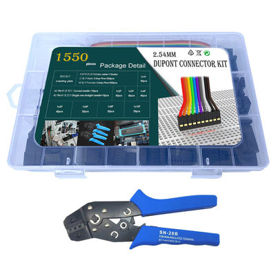 assortimento dei connettori di 1550pcs Du Pont 2.54mm con il corredo della pinza del piegatore dello strumento di piegatura