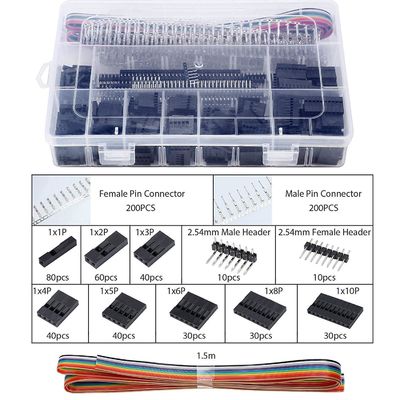 assortimento dei connettori di 1550pcs Du Pont 2.54mm con il corredo della pinza del piegatore dello strumento di piegatura