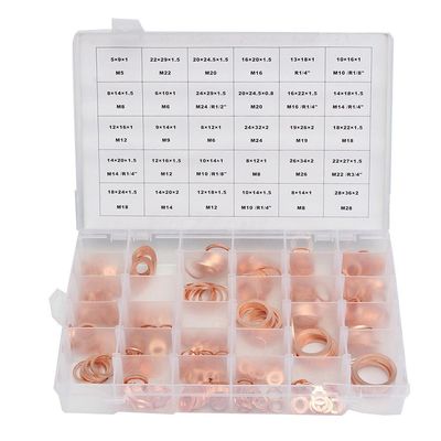 568pcs 30 gradua il corredo secondo la misura piano di rame metrico IMPA813080 di Ring Washer Gaskets Assortment Set