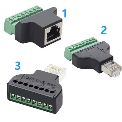 RJ45 maschio 8P8C a 8 Pin Screw Terminal Block Adapter per la video soluzione del CCTV
