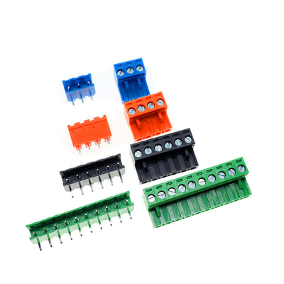 5.08mm Pitch PCB Plug-in Screw Terminal Blocks Plug + Right Angle Pin Header con servizio di marcatore stampato