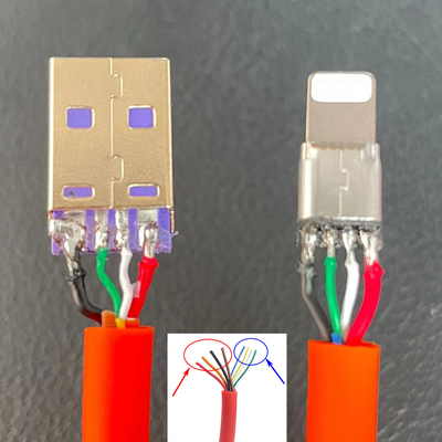 Tipo palladio 100W del corredo 6mm O.D USB-C 3,1 di DIY del cavo della tassa di C che addebita i telefoni delle compresse dei computer portatili