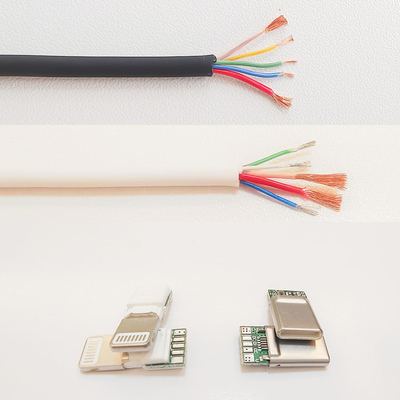Tipo palladio 100W del corredo 6mm O.D USB-C 3,1 di DIY del cavo della tassa di C che addebita i telefoni delle compresse dei computer portatili