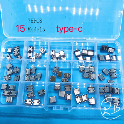 Tipo recipiente femminile 75pcs 120pcs dell'incavo del connettore 6P 16P 24P del corredo di riparazione del porto di C Charing USB-C