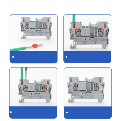PT 2.5 Din Connettore montato su rotaia Push In Connection Spring Clamp Terminal Blocks Kit