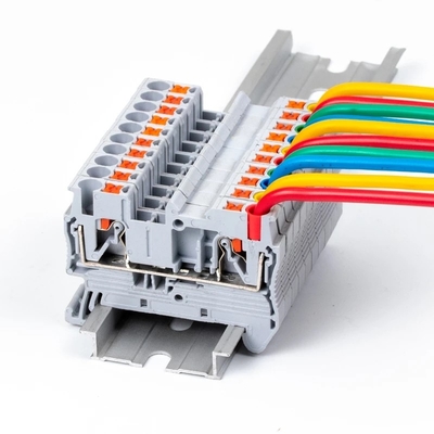 PT 2.5 Din Connettore montato su rotaia Push In Connection Spring Clamp Terminal Blocks Kit