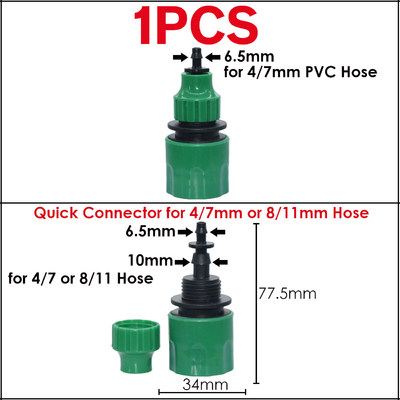 Pollice rapido di plastica degli accessori 1/2 dell'adattatore del tubo flessibile del connettore del rubinetto del tubo flessibile dell'acqua del giardino a 3/4 pollici