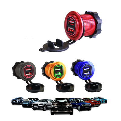 Incavo di potere doppio dell'adattatore dello sbocco del caricatore di USB 4.8A per la nave automatica 12-24V impermeabile del camion del motociclo