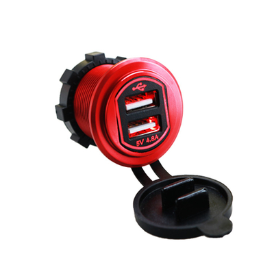 Incavo di potere doppio dell'adattatore dello sbocco del caricatore di USB 4.8A per la nave automatica 12-24V impermeabile del camion del motociclo