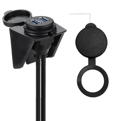 Maschio a livello dell'adattatore del bacino della doppia porta di USB 3,0 del supporto del pannello del cruscotto dell'automobile al cavo di estensione femminile