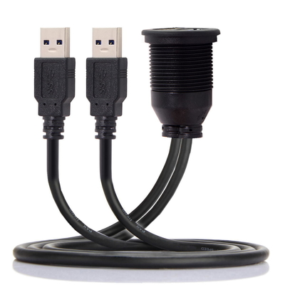 Maschio a livello dell'adattatore del bacino della doppia porta di USB 3,0 del supporto del pannello del cruscotto dell'automobile al cavo di estensione femminile