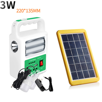 Lampada portatile del pannello 2 LED della Banca di energia solare con il sistema di illuminazione di emergenza del caricabatteria del cavo di USB