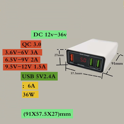 Convertitore di CC del camion del motociclo con la clip di batteria 12V 24V all'adattatore di potere del caricatore di 5V QC3.0 USB