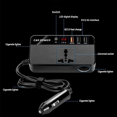 CC 24V 12V dell'invertitore dell'automobile del camion 200W alla stazione veloce della tassa di USB dell'adattatore del caricatore di potere del convertitore di CA 220V