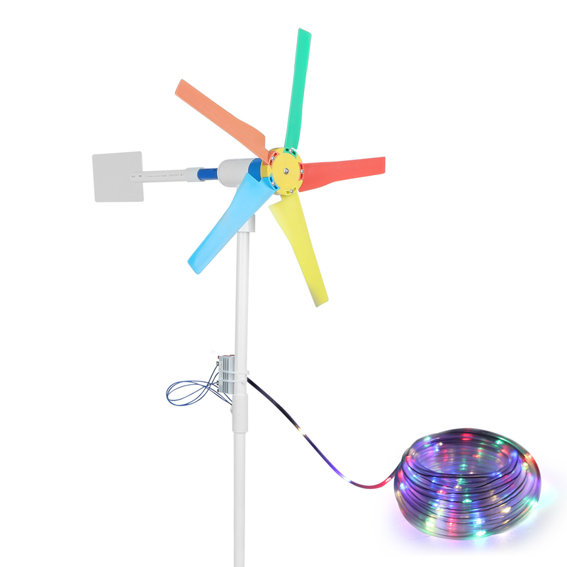 Generatore di corrente del filatore del generatore eolico dei mulini a vento dell'arcobaleno del giardino dell'iarda con la striscia principale 10m della luce notturna