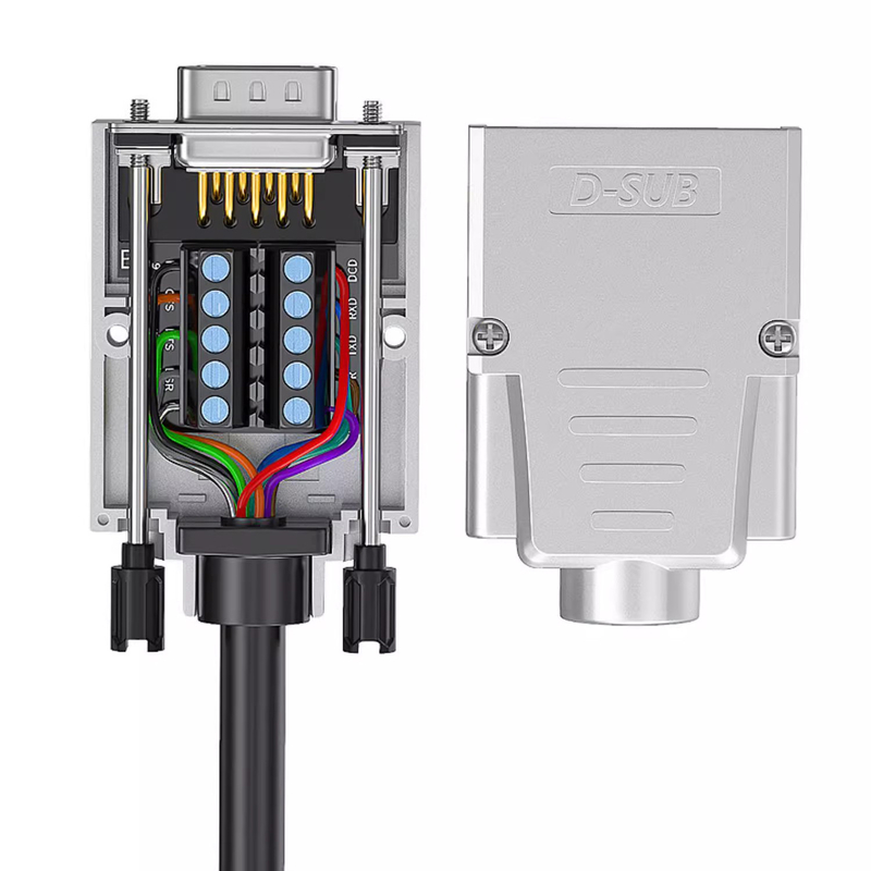 Cassa in metallo DB9 D Sub 9 Pin RS232 connettori di porte seriali per blocchi terminali adattatore fino a 10A