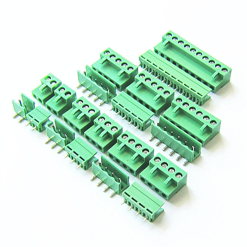 i blocchetti terminali Pluggable della vite del PWB del passo di 3.96mm tappano + Pin Header Socket Green HT3.96