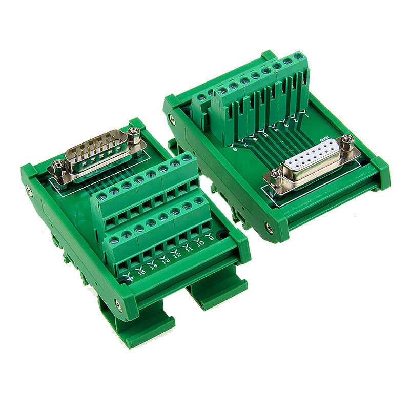 Singola dell'estremità DB15 sotto 15 Pin Terminal Block Breakout Board ferrovia di BACCANO dei connettori D