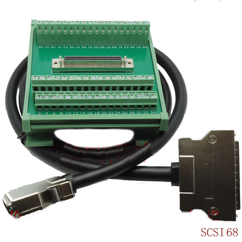 Adattatore dei blocchetti terminali del montaggio della ferrovia di BACCANO di SCSI 68 Pin Connector con un cavo del 1 tester